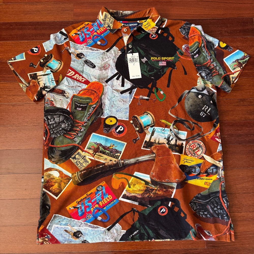 NWT Ralph Lauren Polo Sport Expedition Sportsman Red Rock Mesh Classic Fit Large